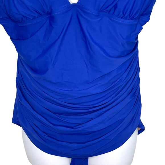 J.Crew Ruched Femme One Piece Swimsuit Regal Blue 24 NEW - Picture 6 of 13
